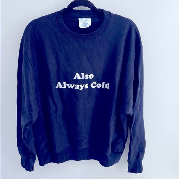 Champion Reverse Weave Also Always Cold crewneck pullover sweatshirt sz L - Picture 1 of 7